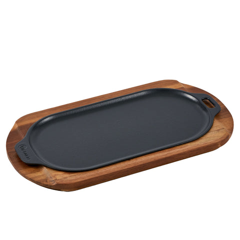 Base de Madera Acacia Para Plancha Ovalada 34x17cm