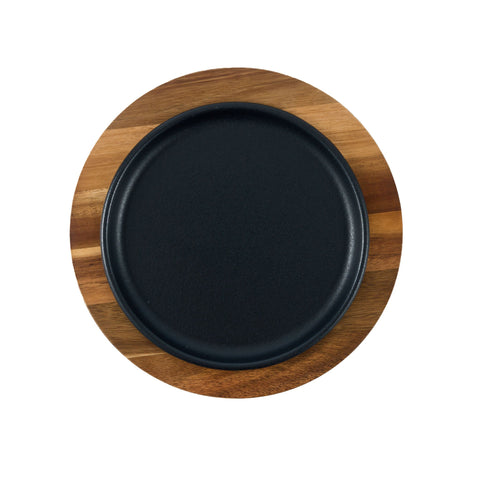 Plato 20 cm con base de madera – hierro fundido esmaltado