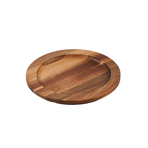 Plato 20 cm con base de madera – hierro fundido esmaltado