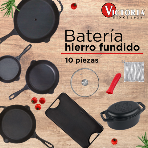 Batería 10 piezas. Hierro Fundido  Esmaltado Imperial