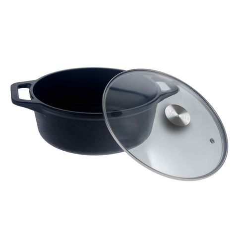 Horno Holandés hierro fundido 3.8 L Olla  Tapa de Vidrio templada Dutch Oven