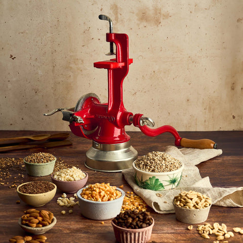 Molino manual de granos – hierro fundido rojo