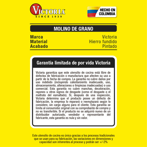 Molino manual de granos – hierro fundido rojo