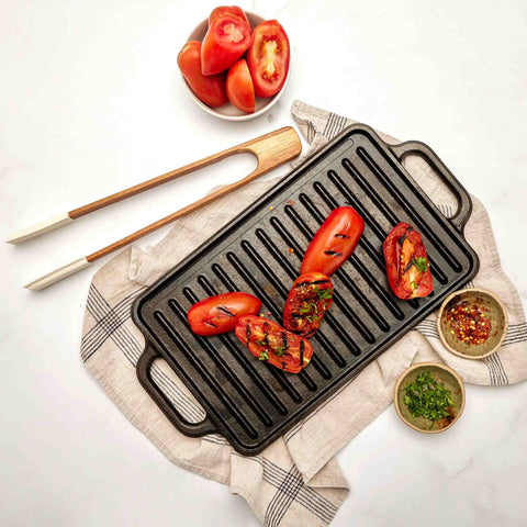 Plancha reversible 33 × 21 cm – hierro fundido esmaltado