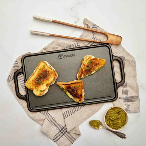Plancha reversible 33 × 21 cm – hierro fundido esmaltado