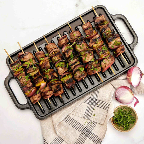 Plancha reversible 33 × 21 cm – hierro fundido esmaltado