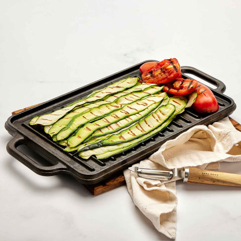 Plancha reversible 33 × 21 cm – hierro fundido esmaltado