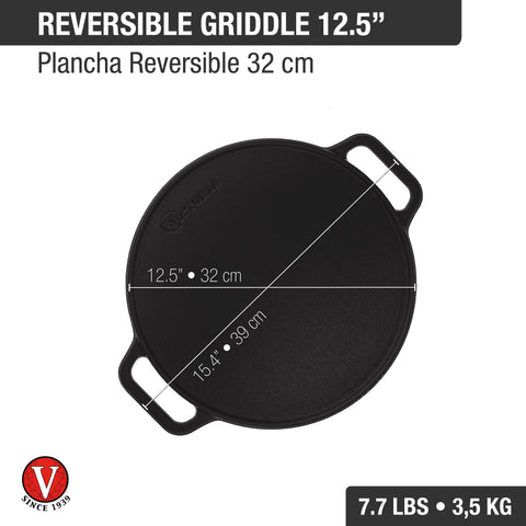 Plancha reversible 32 cm – hierro fundido esmaltado