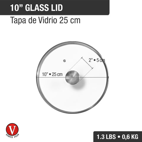 Tapa 25 cm – vidrio templado