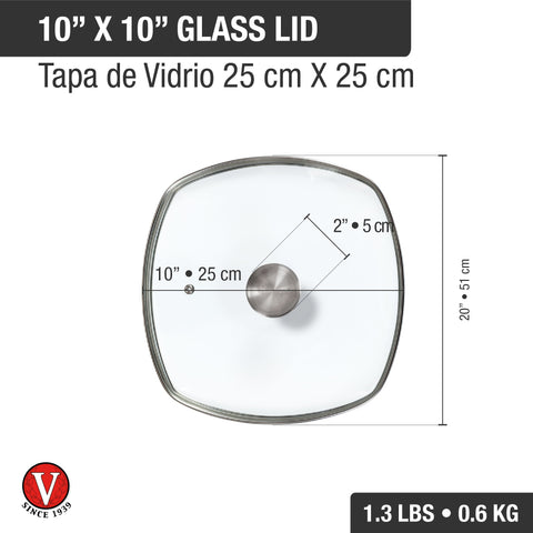 Tapa 25 × 25 cm – vidrio templado