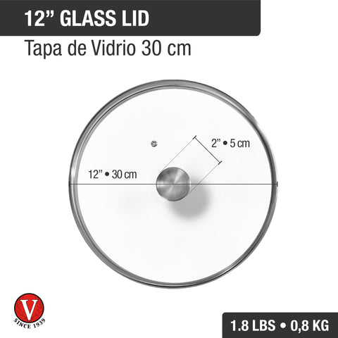 Tapa 30 cm – vidrio templado