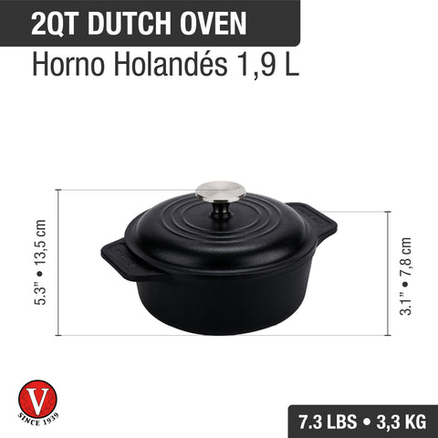 Horno Holandés de hierro fundido 1.9 L Olla Dutch Oven