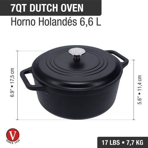 Olla dutch oven 6,6 L – hierro fundido esmaltado