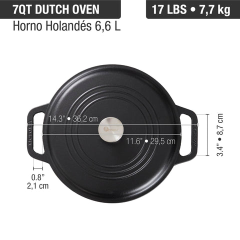 Olla dutch oven 6,6 L – hierro fundido esmaltado