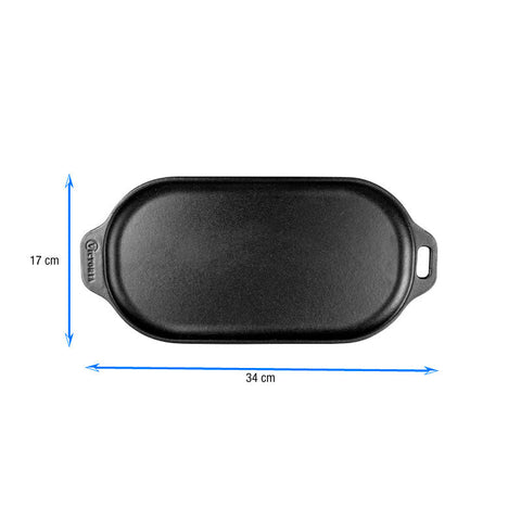 Plancha ovalada 34 × 17 cm – hierro fundido esmaltado